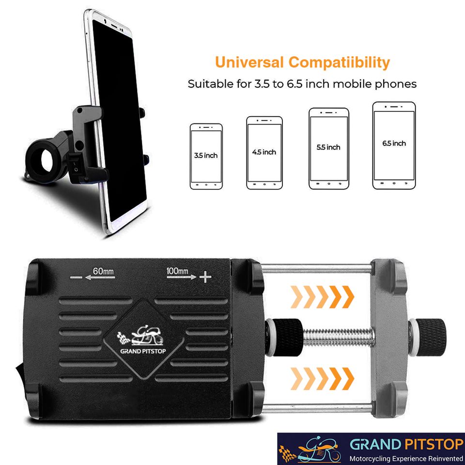 GRANDPITSTOP telefoonhouder claw - de verschillende maten die in de claw passen