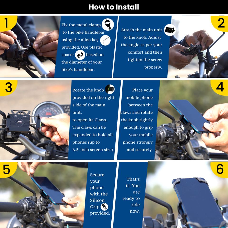 GRANDPITSTOP telefoonhouder claw - montage handleiding
