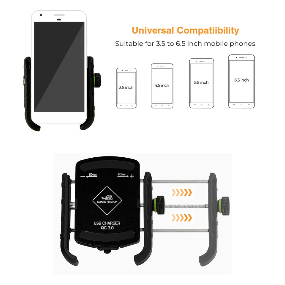 GRANDPITSTOP jaw - universele telefoonhouder met usb 3.0