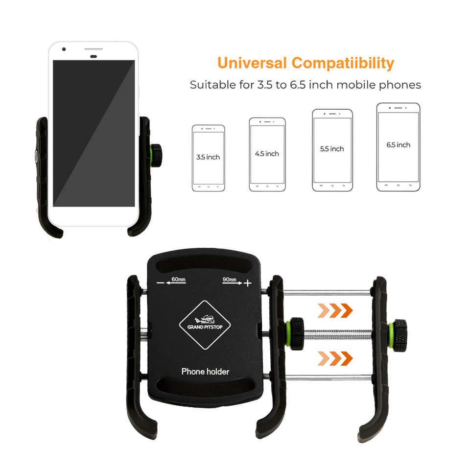 GRANDPITSTOP jaw - aluminium universele telefoonhouder