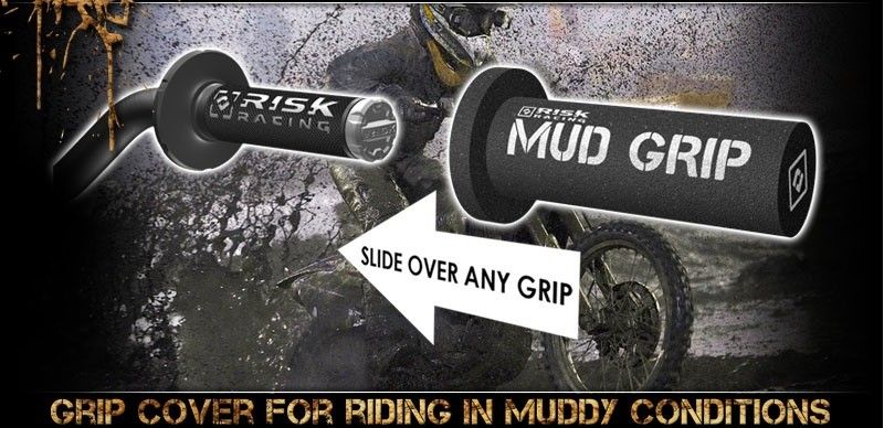 RISK RACING mud grips SCHUIF JE OVER DE BESTAANDEN HANDVATREN HEEN