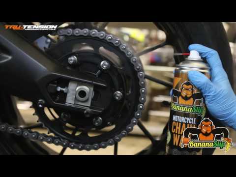 TRU-TENSION BananaSlip motorcycle Chain Wax - demo video
